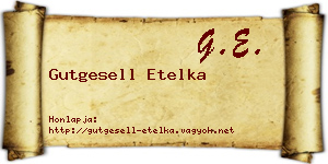 Gutgesell Etelka névjegykártya